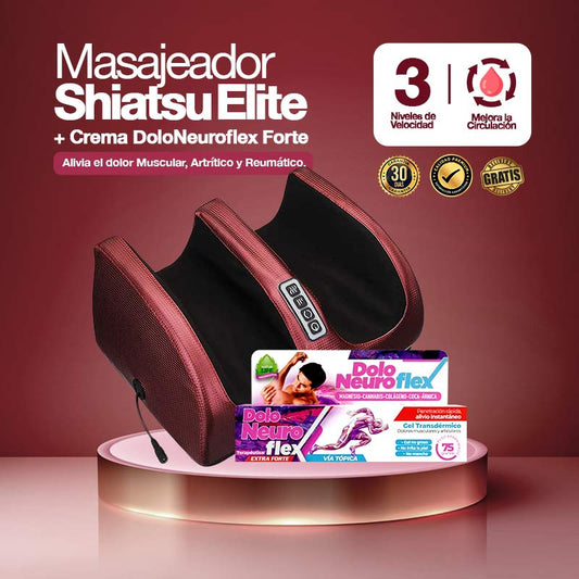 Masajeador Shiatsu Elite + Crema DoloNeuroflex Forte